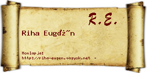 Riha Eugén névjegykártya